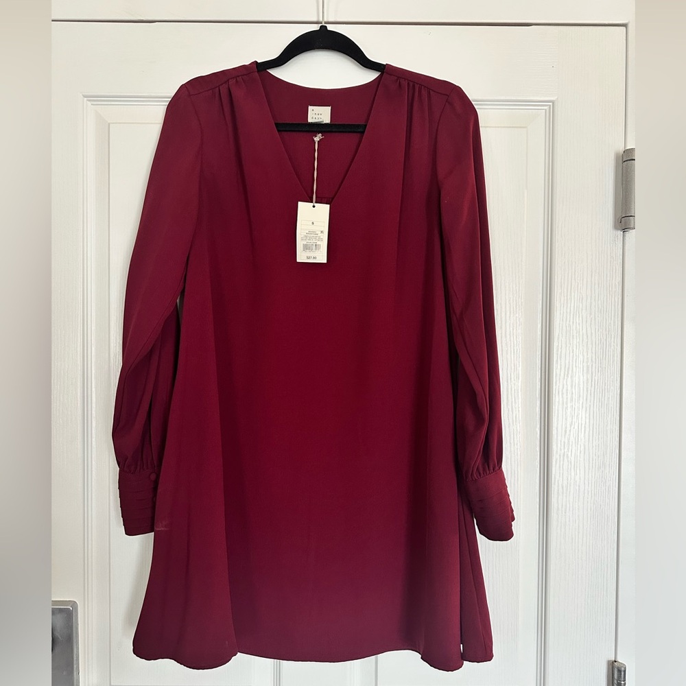 Burgundy target mini dress